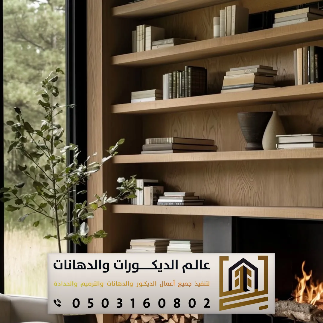 ديكورات خشب رفوف بحي الملك بالرياض